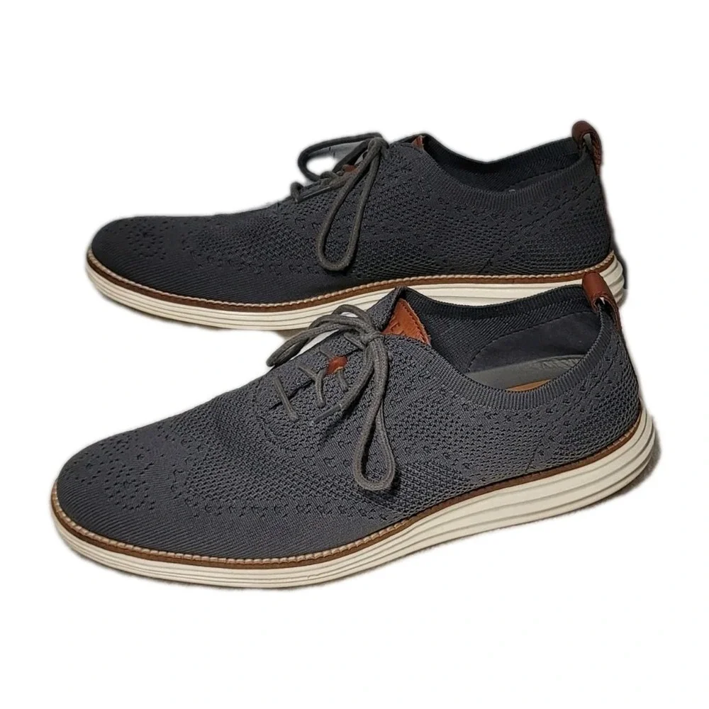 Cole Haan Shoes Mens 10M Gray Stitchlite Wingtip Oxford Zerogrand Shoes Sneakers